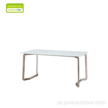 Conjunto de mesa de jantar de backrest ajustável Mobiliário de exterior